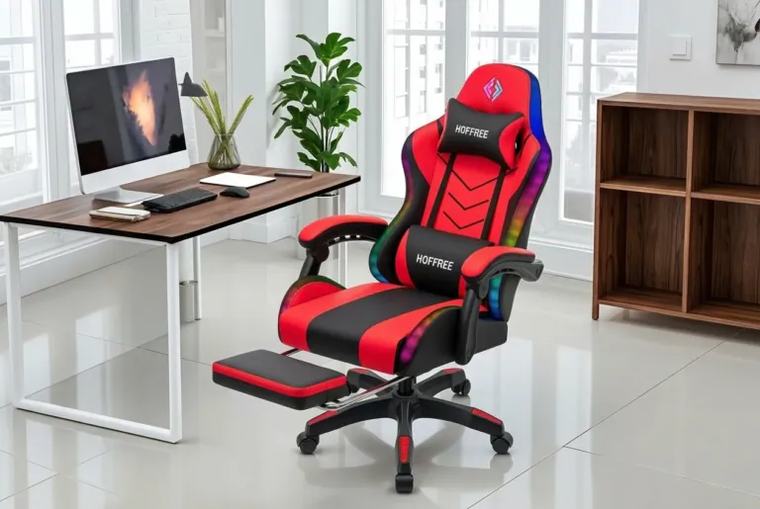 HOFFREE RGB gamer szék: fénybe borul, ha szól a zene